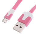 Micro USB Noodle Cable - 3m Light Pink