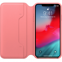 Official Apple Leather Folio Case | iPhone XS Max | Peony Pink