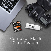 Integral USB 2.0 Compact Flash Card Reader | White