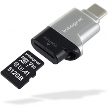 Integral USB-C 3.1 MicroSD Card Reader | Class 10 SDXC/HC
