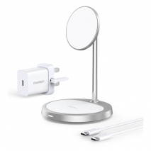 Choetech 2 in 1 MagSafe Wireless Charging Stand | White & Silver