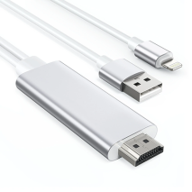 Choetech Lightning to HDMI Cable | White/Silver - 1.8m