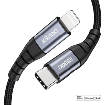 Choetech USB-C to Lightning Strong Braided Cable - 1.2m | BlackChoetech USB-C to Lightning Strong Braided Cable - 1.2m | Black
