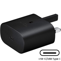 Official Samsung 25W USB-C PD Fast Charging Plug - Black