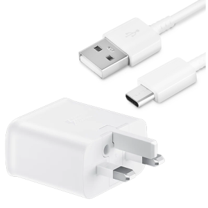 Official Samsung 15W Adaptive Fast Charger & USB-C Cable | White
